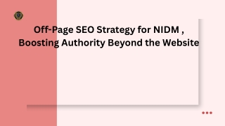 Off-Page SEO Strategy for NIDM , Boosting Authority Beyond the Website