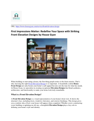 First Impressions Matter Redefine Your Space with Striking Front Elevation Designs by House Gyan