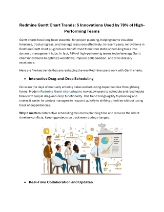 Redmine Gantt Chart Trends: 5 Innovations Used by 78% of High-Performing Teams