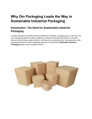sustainable packaging solutions
