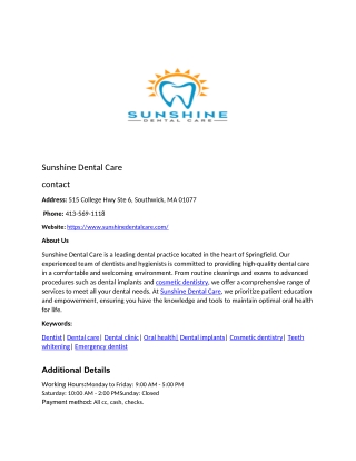 Sunshine Dental Care