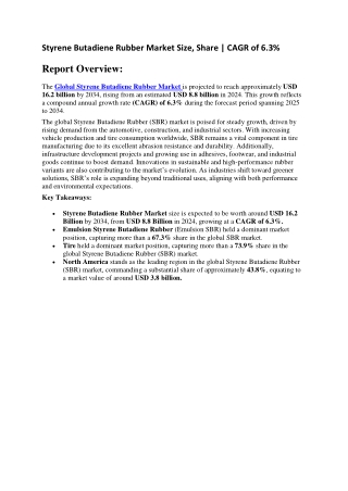 Global SBR Market Trends by End-Use Industry