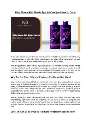 Why Blonde Hair Needs Special Care (and How to Do It)