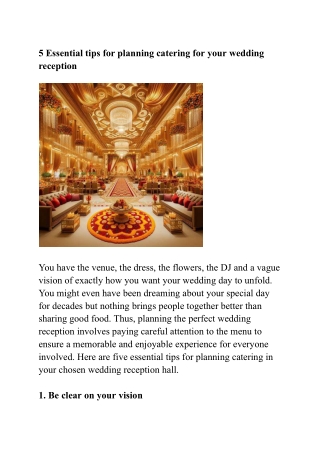 5 Essential tips for planning catering for your wedding reception