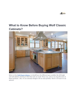 What to Know Before Buying Wolf Classic Cabinets