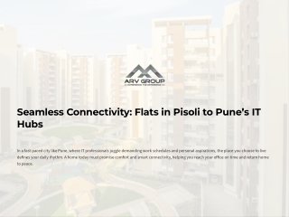 Seamless Connectivity: Flats in Pisoli to Pune IT Hubs | ARV New Town