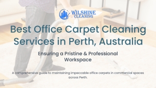 Best Office Carpet Cleaning Services in Perth Australia