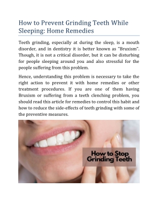 How to Prevent Grinding Teeth While Sleeping: Home Remedies
