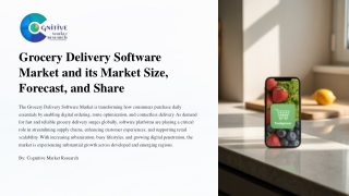 Grocery Delivery Software Market and its Market Size, Forecast, and Share