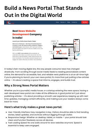 news portal developmet company in Inida