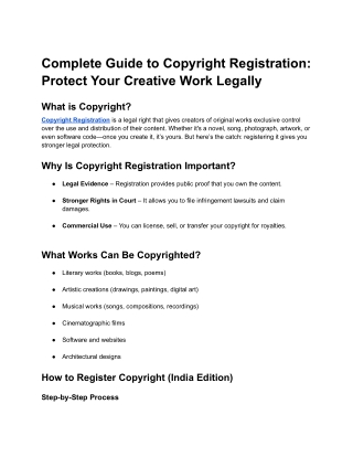 Complete Guide to Copyright Registration_ Protect Your Creative Work Legally