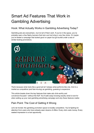 Smart Ad Features That Work in Gambling Advertising