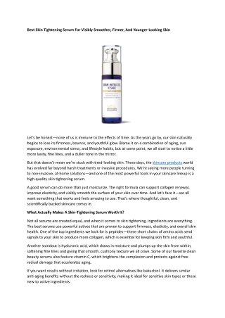 Skin Tightening Serum