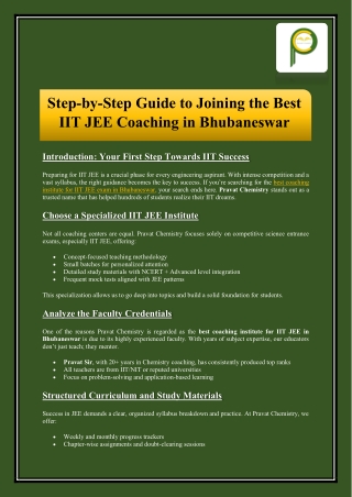Step-by-Step Guide to Joining the Best IIT JEE Coaching in Bhubaneswar