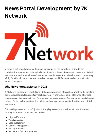 News Portal Development by 7K Network