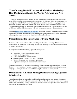 Transforming Dental Practices with Modern Marketing