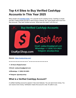 Top 4.4 Sites to Buy Verified CashApp Accounts In This Year 2025