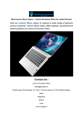 Best Lenovo Store Jaipur – Lenovo Exclusive Store for Latest Devices