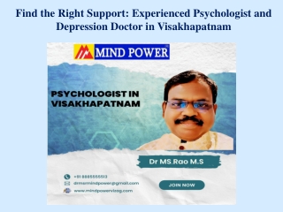 Find the Right Support Experienced Psychologist and Depression Doctor in Visakhapatnam