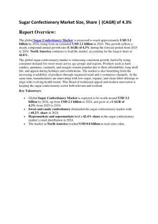 Sugar Confectionery Market Report | Product Portfolio Expansion