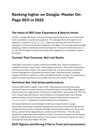 Ranking higher on Google Master On-Page SEO in 2025