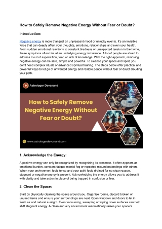 How to Safely Remove Negative Energy Without Fear or Doubt