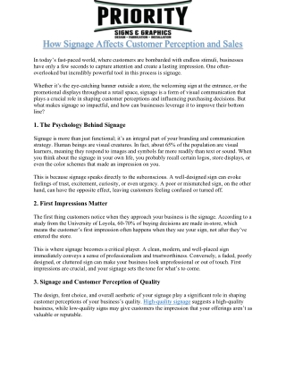 How Signage Impacts Customer Perception and Sales