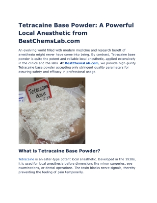 Tetracaine Base Powder