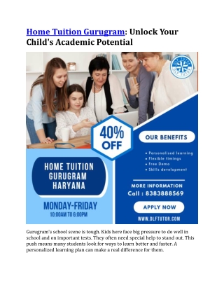 Home Tuition Gurugram Haryana | Home tutors Gurugram
