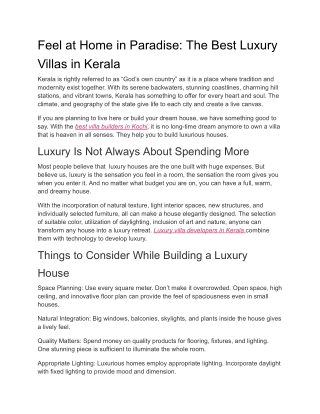 Feel at Home in Paradise_ The Best Luxury Villas in Kerala