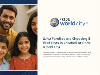 Why Families are Choosing 3 BHK Flats in Charholi at Pride World City