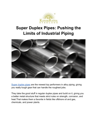 Super Duplex Pipes
