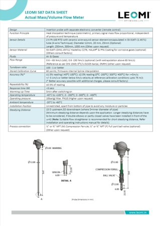 fixed type thermal mass flow meter