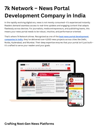 7k Network – News Portal Development Company in India