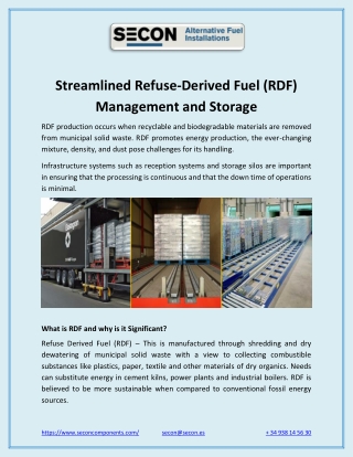 Streamlined Refuse-Derived Fuel (RDF) Management and Storage