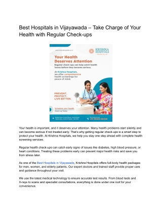Best Hospitals in Vijayawada – Your Health Deserves Attention