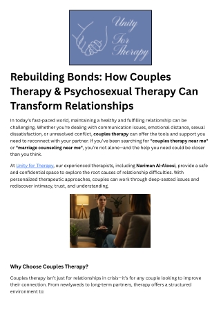 How Couples Therapy & Psychosexual Therapy Can Transform Relationships (1)