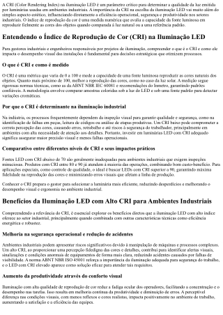 Iluminação LED industrial: economia imediata com qualidade superior