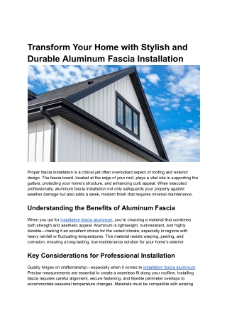 installation fascia aluminium