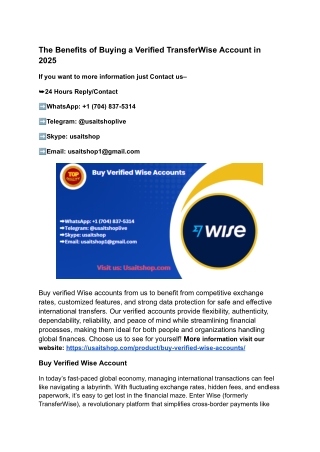 The Benefits of Buying a Verified TransferWise Account in 2025 (1)