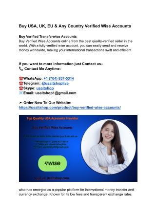 How to Buy a Verified Wise Account_ A Comprehensive Guide