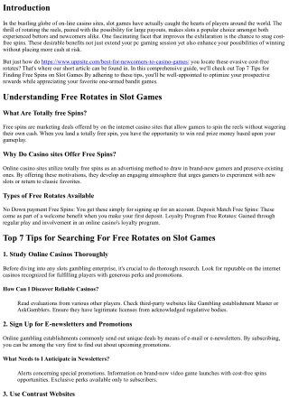 Top 7 Tips for Finding Free Spins on Slot Games