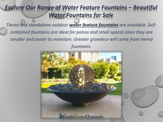 Explore Our Range of Water Feature Fountains – Beautiful Water Fountains for Sal