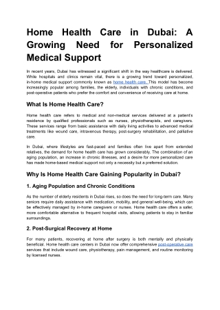 Home Health Care in Dubai_ A Growing Need for Personalized Medical Support