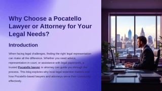 Why Choose a Pocatello Lawyer or Attorney for Your Legal Needs