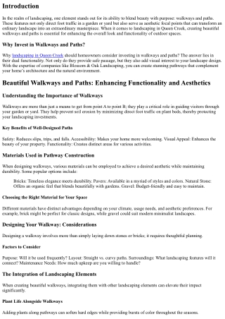 Beautiful Walkways and Paths: Enhancing Functionality and Aesthetics