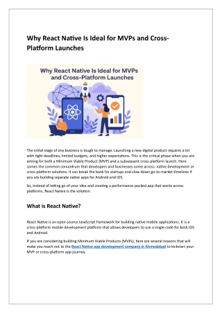 Why React Native Is Ideal for MVPs and Cross