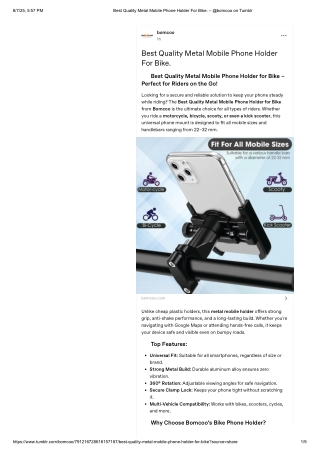 Best Quality Metal Mobile Phone Holder For Bike. – @bomcoo on Tumblr 1