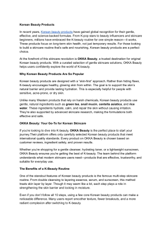 Korean Beauty Products