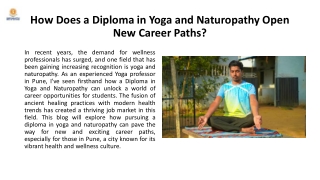 How Does a Diploma in Yoga and Naturopathy Open New Career Paths